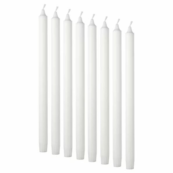 شمع قلمی بلند ایکیا JUBLA - سفید ۸ عددی- دیالکتیک شاپ