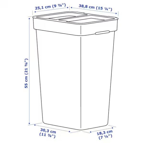 سطل زباله درب دار ایکیا HALLBAR- سایز 35لیتری- دیالکتیک شاپ